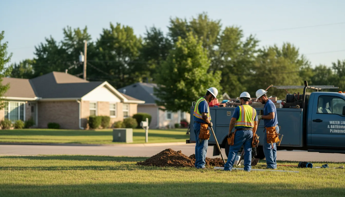 Residential water line and bathroom plumbing service in La Russell, MO